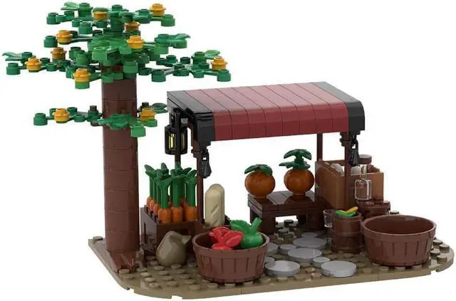 Main image of ZITIANYOUBUILD Custom MOC-78754 Medieval Food Vendor 171 Parts Kids Gift for Christmas