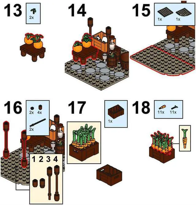 Alt view image 5 of 6 - ZITIANYOUBUILD Custom MOC-78754 Medieval Food Vendor 171 Parts Kids Gift for Christmas