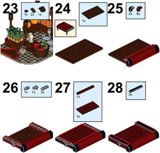 Alt view image 4 of 6 - ZITIANYOUBUILD Custom MOC-78754 Medieval Food Vendor 171 Parts Kids Gift for Christmas