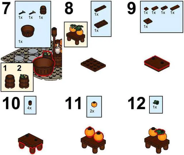 Alt view image 6 of 6 - ZITIANYOUBUILD Custom MOC-78754 Medieval Food Vendor 171 Parts Kids Gift for Christmas