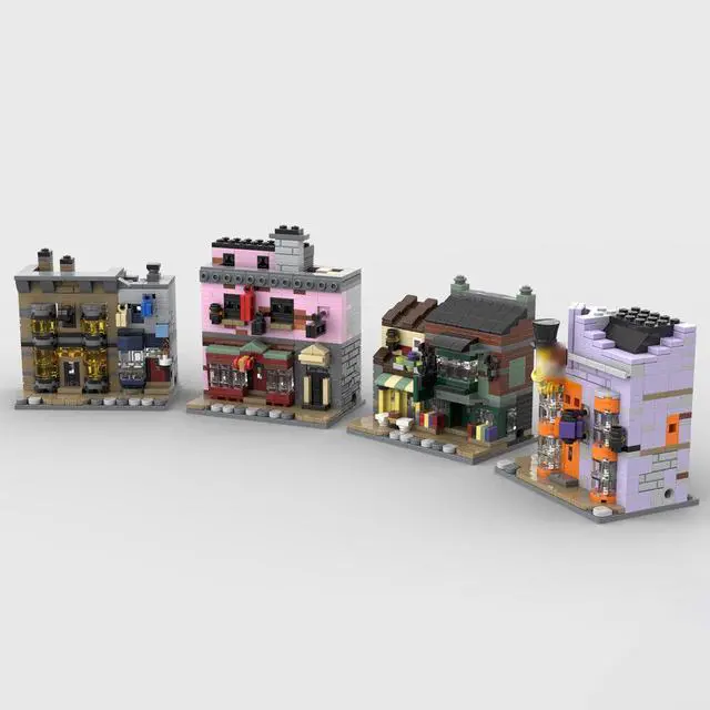 Alt view image 3 of 4 - ZITIANYOUBUILD MOC-117013 4-in-1 Magic Shop Ice Cream Parlour Architecture Bundles 1617 Parts