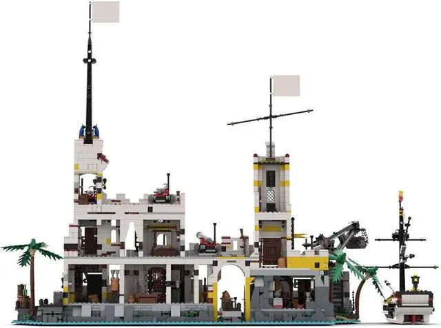 Alt view image 2 of 5 - ZITIANYOUBUILD MOC-156391 Pirates General Headquarters Fortress with Square, Church 3757 Parts