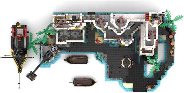 Alt view image 5 of 5 - ZITIANYOUBUILD MOC-156391 Pirates General Headquarters Fortress with Square, Church 3757 Parts
