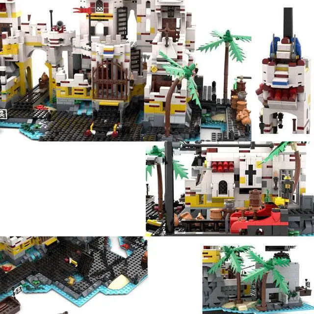 Alt view image 4 of 5 - ZITIANYOUBUILD MOC-156391 Pirates General Headquarters Fortress with Square, Church 3757 Parts