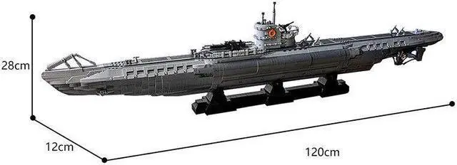 Alt view image 4 of 4 - ZITIANYOUBUILD C9609 Type VII U-boat 1:55 Scale with Stand for Collection 4565 Parts