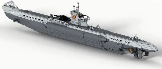 Alt view image 3 of 4 - ZITIANYOUBUILD C9609 Type VII U-boat 1:55 Scale with Stand for Collection 4565 Parts