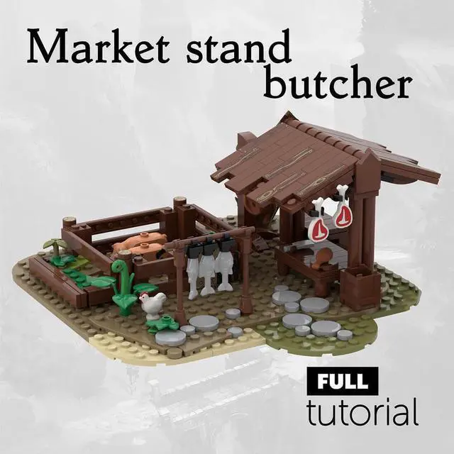 Alt view image 4 of 6 - ZITIANYOUBUILD Custom MOC-78792 Medieval Butcher Model 270 Parts Kids Gift for Christmas