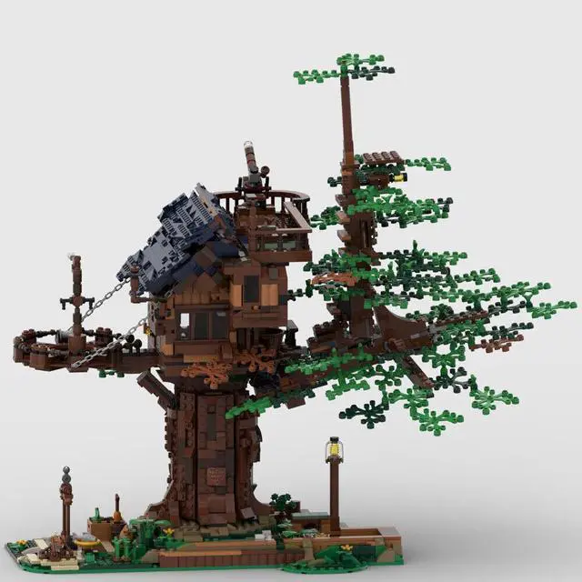 Alt view image 3 of 6 - ZITIANYOUBUILD MOC-136420 Modular Building: New Life Tree House with Interior 2374 Parts