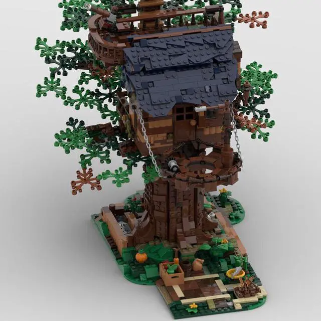 Alt view image 4 of 6 - ZITIANYOUBUILD MOC-136420 Modular Building: New Life Tree House with Interior 2374 Parts