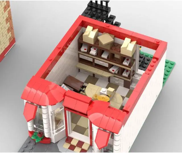 Alt view image 3 of 3 - ZITIANYOUBUILD MOC-157391 Village Post Office Modular Building with Flat / Apartment 1811 Parts
