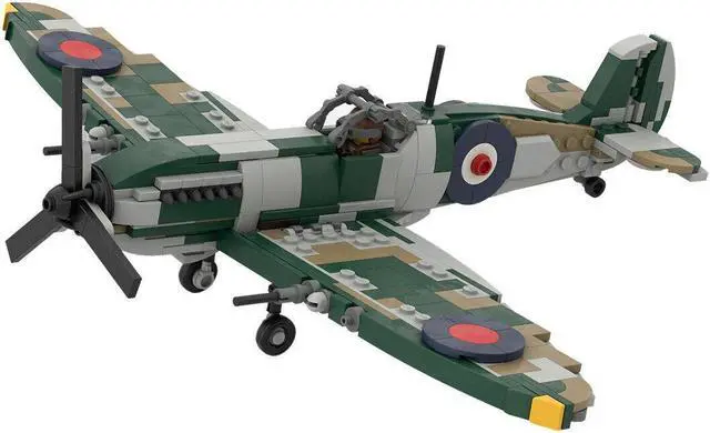Main image of ZITIANYOUBUILD Custom MOC-125320 WW2 Supermarine SPITFIRE 454 Parts Kids Gift for Christmas
