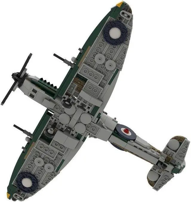 Alt view image 5 of 5 - ZITIANYOUBUILD Custom MOC-125320 WW2 Supermarine SPITFIRE 454 Parts Kids Gift for Christmas