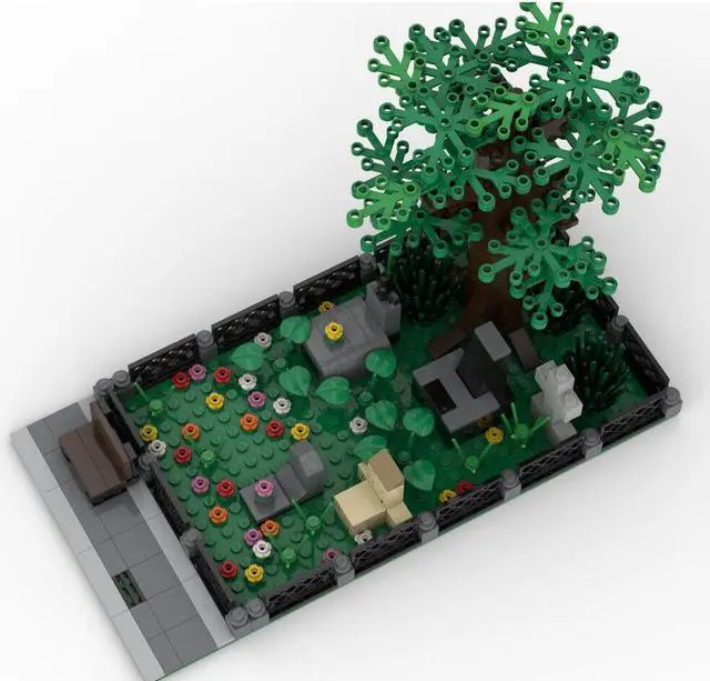 Main image of ZITIANYOUBUILD MOC-65701 CHURCH CEMETERY with Trees and Shrubs Building Toys Set 262 Parts