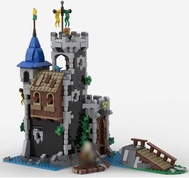 Alt view image 4 of 4 - ZITIANYOUBUILD MOC-148389 Fortress of Lakeside County Modular Building with Interior 933 Parts