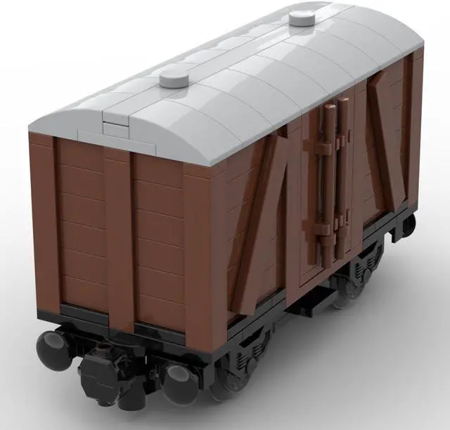 Main image of ZITIANYOUBUILD Custom MOC-78696 7 Stud Wide Old Style Box Car 2 Axis Train 314 Parts Kids Gift