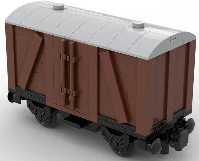 Alt view image 4 of 6 - ZITIANYOUBUILD Custom MOC-78696 7 Stud Wide Old Style Box Car 2 Axis Train 314 Parts Kids Gift