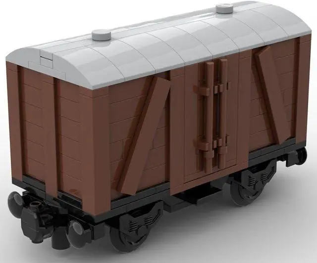 Alt view image 5 of 6 - ZITIANYOUBUILD Custom MOC-78696 7 Stud Wide Old Style Box Car 2 Axis Train 314 Parts Kids Gift