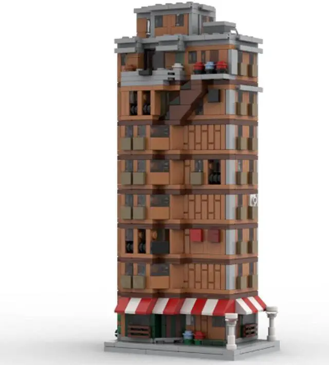 Alt view image 3 of 3 - ZITIANYOUBUILD MOC-153217 Modular Apartment Building Blocks Street View Set 1472 Parts Gift