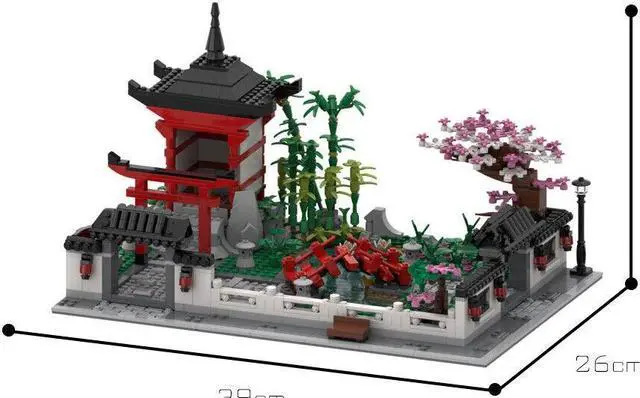 Main image of ZITIANYOUBUILD C7473 Modular Japanese Garden with Bridge, Tree and Torii Gate 1641 Parts
