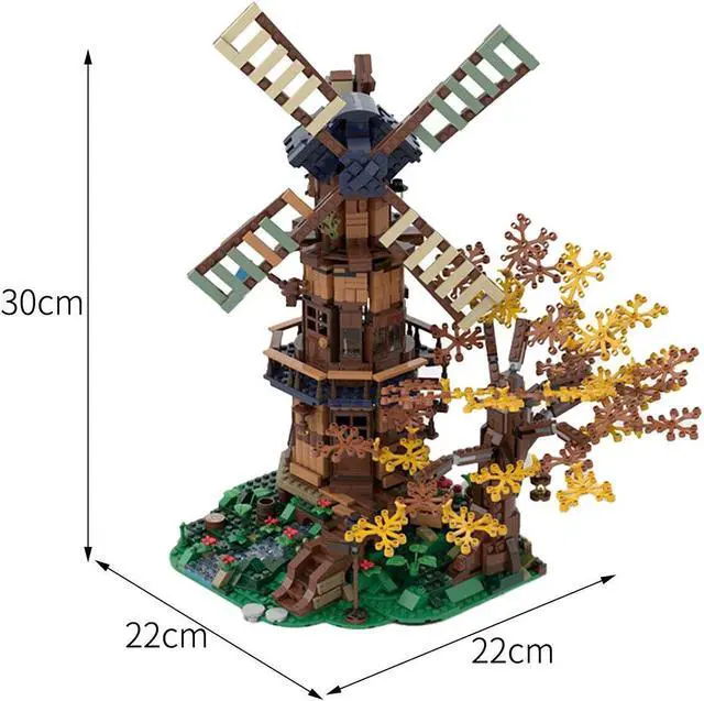 Main image of ZITIANYOUBUILD C6142 Modular Building: Mill with a Small River and a Tree 1778 Parts