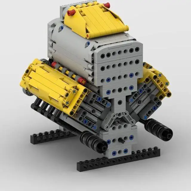 Alt view image 3 of 6 - ZITIANYOUBUILD MOC-60662 V8 Engine with Roots Supercharger, Camshaft & Covers 945 Parts