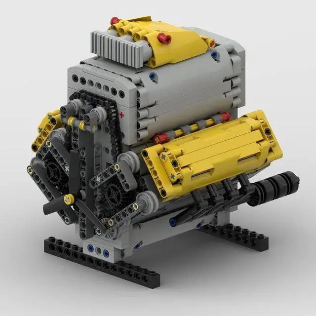 Alt view image 5 of 6 - ZITIANYOUBUILD MOC-60662 V8 Engine with Roots Supercharger, Camshaft & Covers 945 Parts