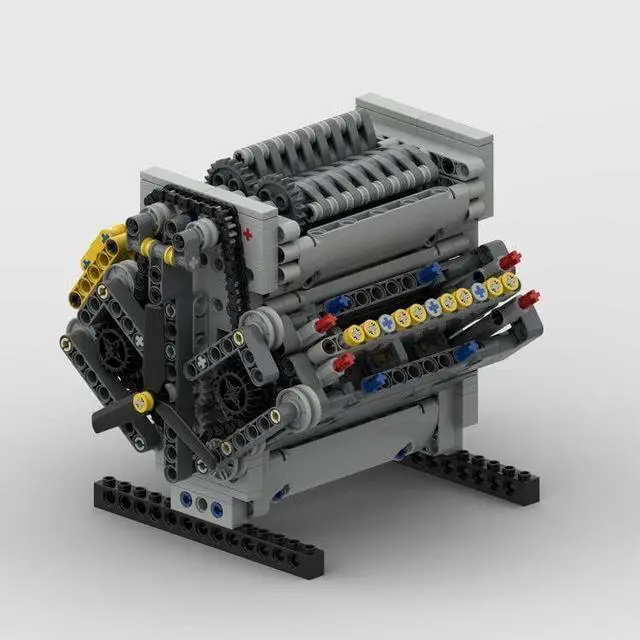 Alt view image 6 of 6 - ZITIANYOUBUILD MOC-60662 V8 Engine with Roots Supercharger, Camshaft & Covers 945 Parts