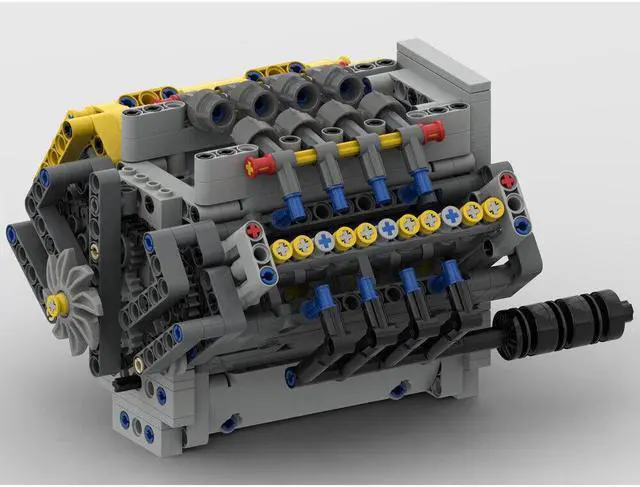 Alt view image 3 of 4 - ZITIANYOUBUILD MOC-54607 V8 Engine with Natural Aspiration, Camshaft & Covers 770 Parts