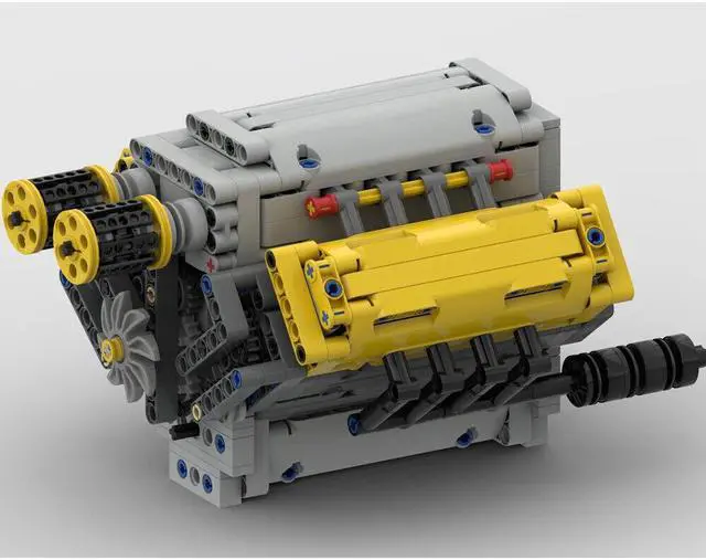 Alt view image 2 of 4 - ZITIANYOUBUILD MOC-54607 V8 Engine with Natural Aspiration, Camshaft & Covers 770 Parts