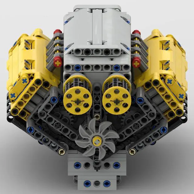 Alt view image 4 of 4 - ZITIANYOUBUILD MOC-54607 V8 Engine with Natural Aspiration, Camshaft & Covers 770 Parts