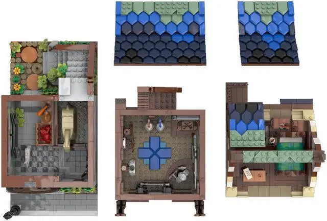 Alt view image 4 of 4 - ZITIANYOUBUILD MOC-106058 Medieval Armory with Interior Modular Building for Castle 1481 Parts