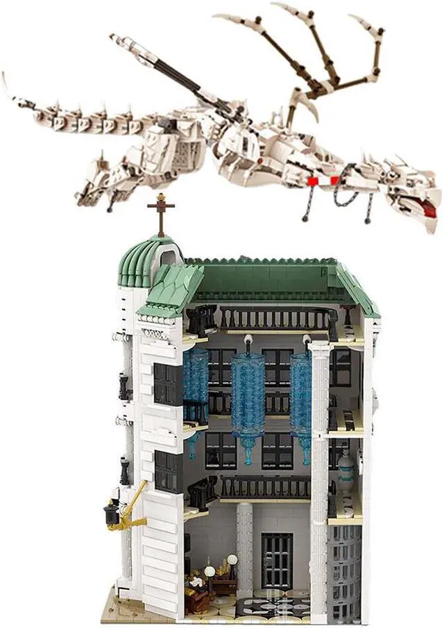Alt view image 3 of 5 - ZITIANYOUBUILD C7720 Modular Building with Side Entrance, Large Chandeliers & Dragon 3603 Parts