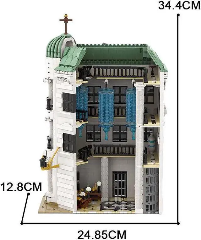 Alt view image 5 of 5 - ZITIANYOUBUILD C7720 Modular Building with Side Entrance, Large Chandeliers & Dragon 3603 Parts