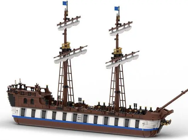 Main image of ZITIANYOUBUILD MOC-155721 Armed Merchant Ship Model for Pirates Theme Series 2423 Parts