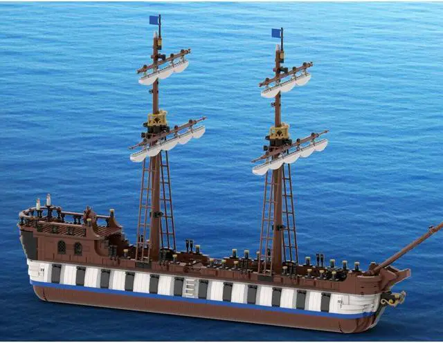Alt view image 2 of 3 - ZITIANYOUBUILD MOC-155721 Armed Merchant Ship Model for Pirates Theme Series 2423 Parts