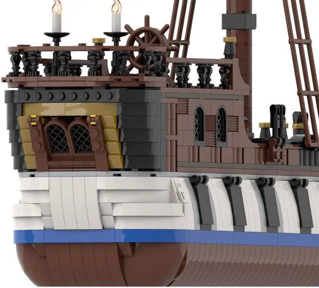 Alt view image 3 of 3 - ZITIANYOUBUILD MOC-155721 Armed Merchant Ship Model for Pirates Theme Series 2423 Parts