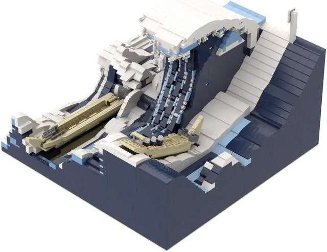 Alt view image 2 of 4 - ZITIANYOUBUILD C4981 Famous Paintings of the World: The Wave Building Toys Set 3289 Parts