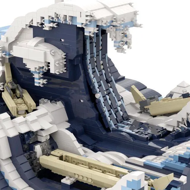 Alt view image 4 of 4 - ZITIANYOUBUILD C4981 Famous Paintings of the World: The Wave Building Toys Set 3289 Parts