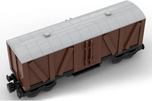 Alt view image 4 of 6 - ZITIANYOUBUILD Custom MOC-78793 7 Stud Wide Old Style Box Car 4 Axis Train 421 Parts Kids Gift