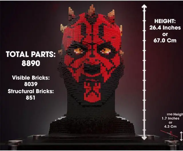 Alt view image 5 of 5 - ZITIANYOUBUILD MOC-107217 Powerful Main Antagonist Bust with Energy Sword 8890 Parts
