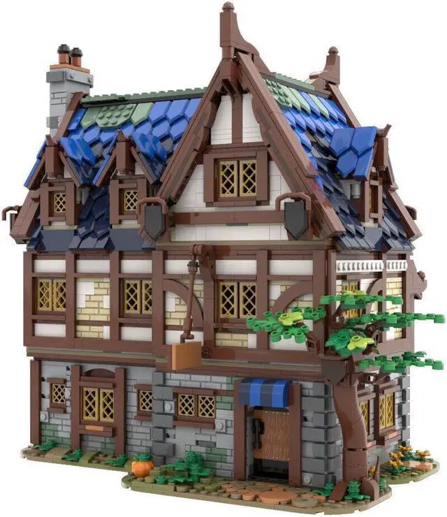 Alt view image 3 of 4 - ZITIANYOUBUILD MOC-119495 Medieval Tavern & Hotel Model Modular Building 2989 Parts Gift