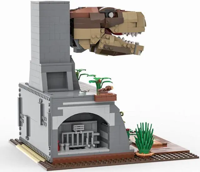 Alt view image 2 of 3 - ZITIANYOUBUILD C5006 Fireplace Model with Dinosaur Head Building Toys Set 941 Parts