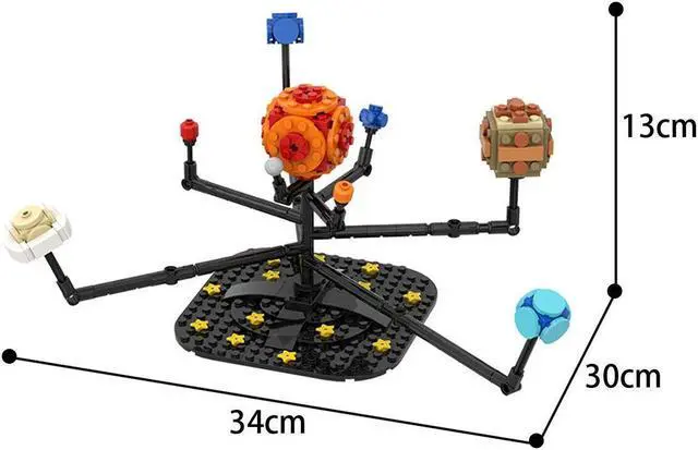 Alt view image 5 of 5 - ZITIANYOUBUILD Custom MOC: C7259 The Eight Planets of the Solar System 278 Parts Brick