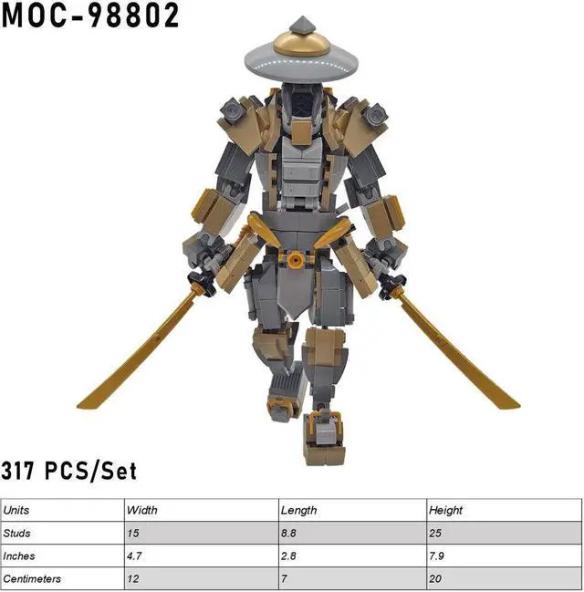 Alt view image 2 of 4 - ZITIANYOUBUILD Custom MOC-98802 Ronin Swordsman Model 317 Parts Kids Gift for Christmas
