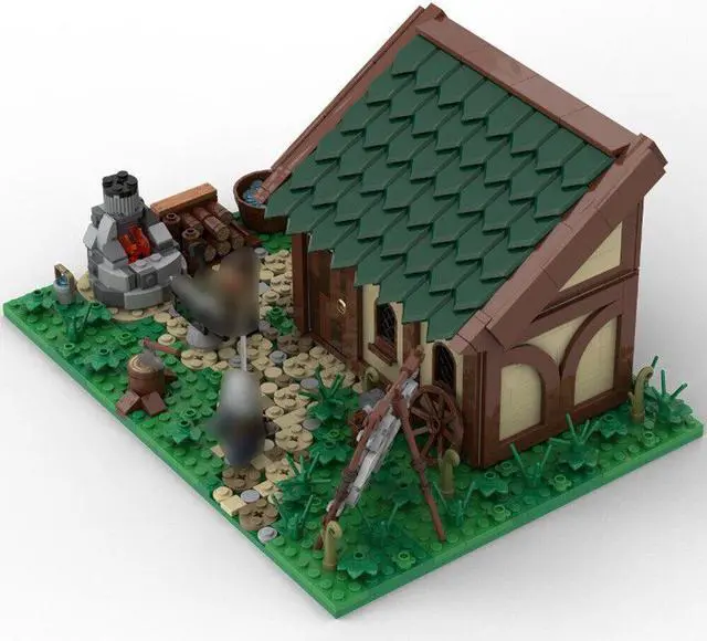 Alt view image 2 of 3 - ZITIANYOUBUILD MOC-150325 Medieval House with Interior for Medieval Casle Theme 1041 Parts