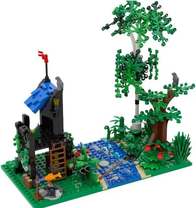 Main image of ZITIANYOUBUILD MOC-65577 Forestmen River Camp House Model Building Toys Set 417 Parts Gift