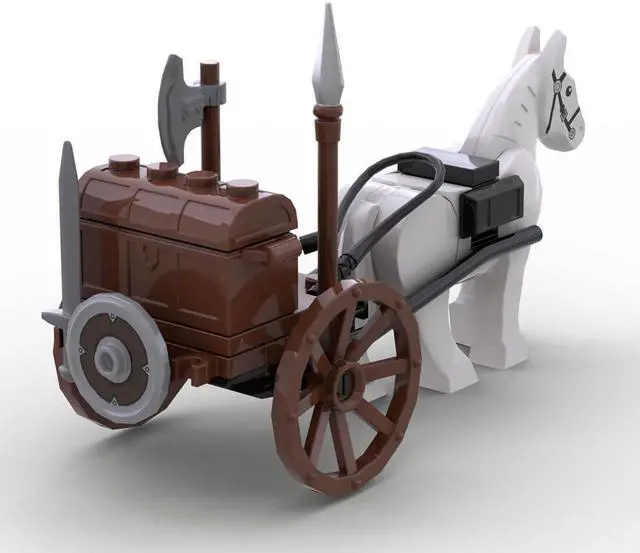 Alt view image 4 of 5 - ZITIANYOUBUILD Custom MOC-87090 Medieval Supply Wagon 36 Parts Kids Gift for Christmas