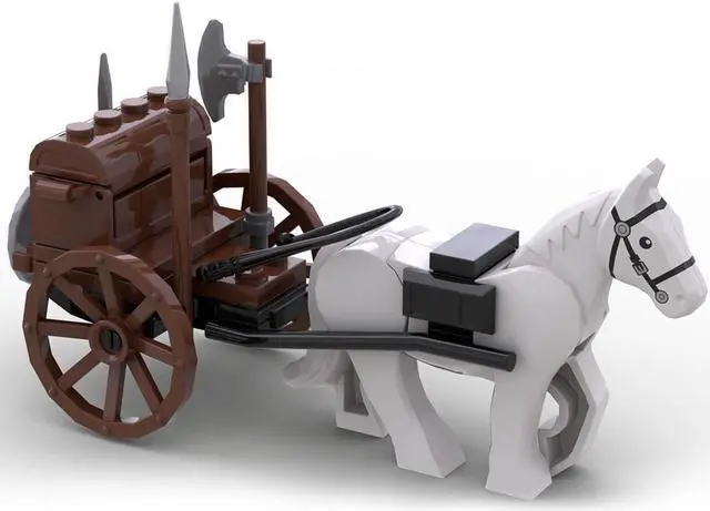 Alt view image 3 of 5 - ZITIANYOUBUILD Custom MOC-87090 Medieval Supply Wagon 36 Parts Kids Gift for Christmas