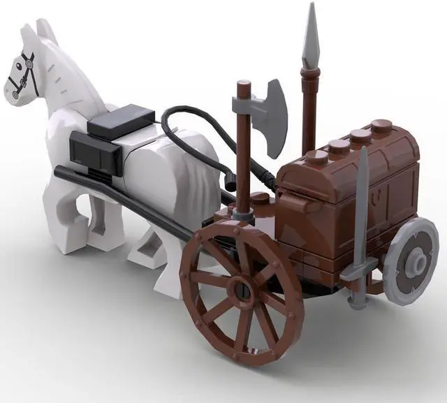 Alt view image 2 of 5 - ZITIANYOUBUILD Custom MOC-87090 Medieval Supply Wagon 36 Parts Kids Gift for Christmas