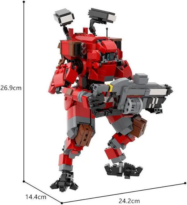 Alt view image 5 of 5 - ZITIANYOUBUILD C9582 Red Robot Model Building Toys Set from Video Game 976 Parts for Adults